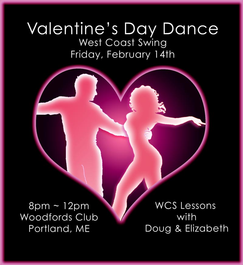 West Coast Swing Event Poster Valentine's day